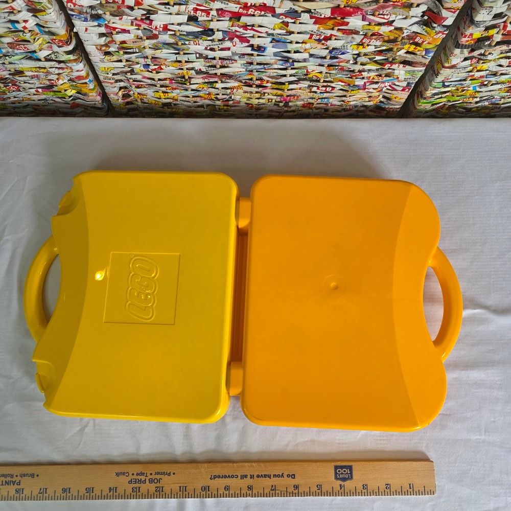 LEGO Yellow Plastic Storage Carrying Case Organizer with Red Latches Handle - Picture 8 of 16